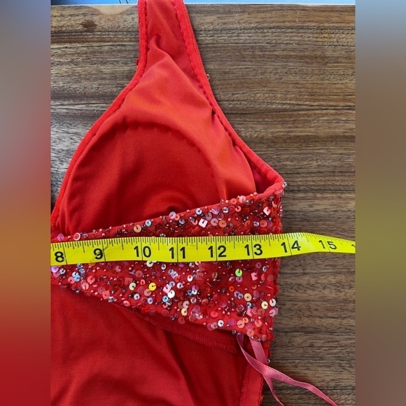 Cache Coral sequin Sparkle Halter Backless Gown size 2 - Picture 11 of 15
